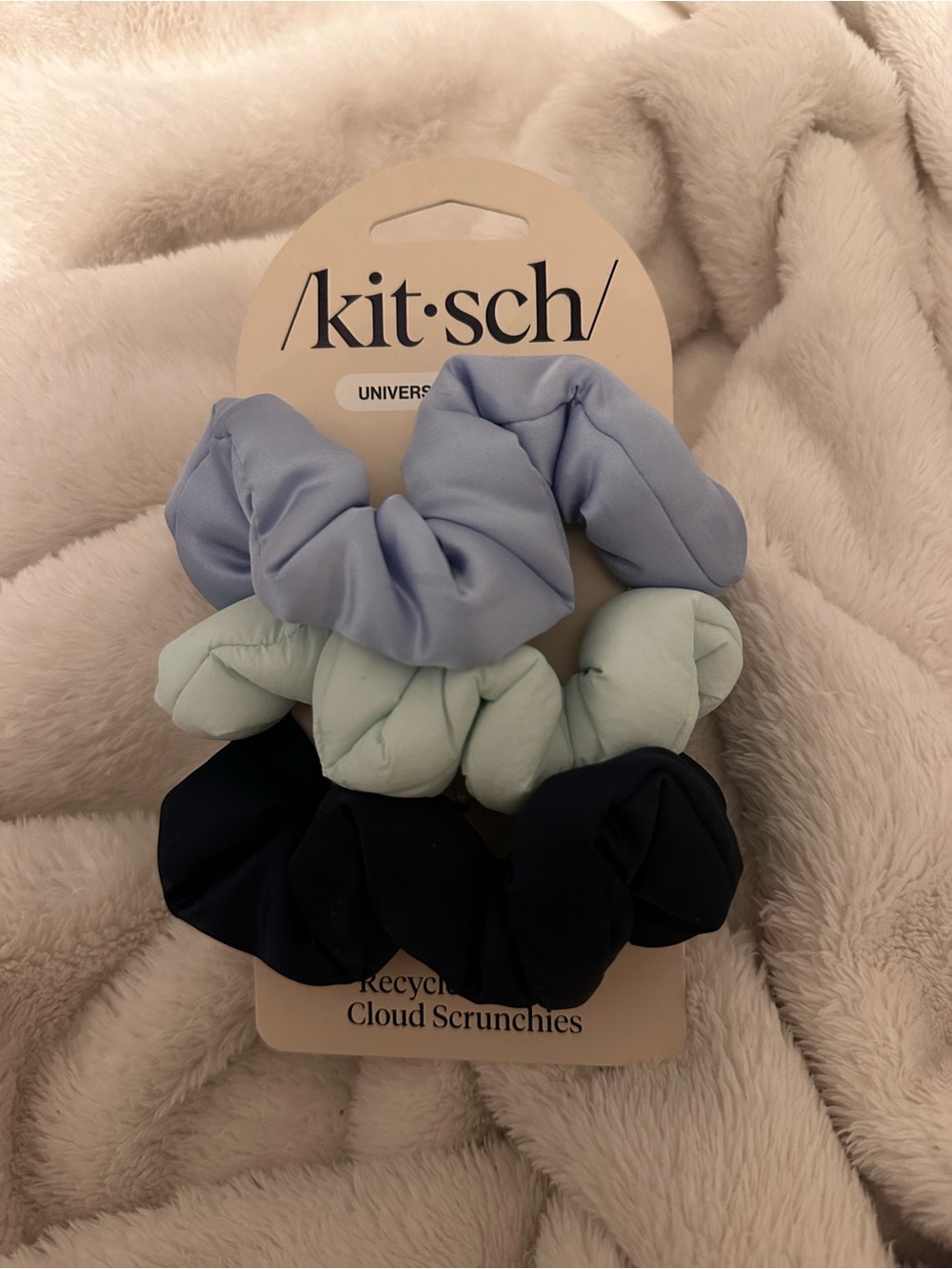 Kitsch Kids 3-Pack Cloud Scrunchies - Light Blue, Mint, Navy